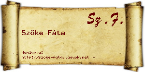 Szőke Fáta névjegykártya
